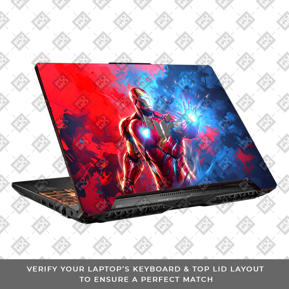 Iron Man Arc Reactor Power Asus TUF F15 FX506 & A15 FA506 Laptop Skin