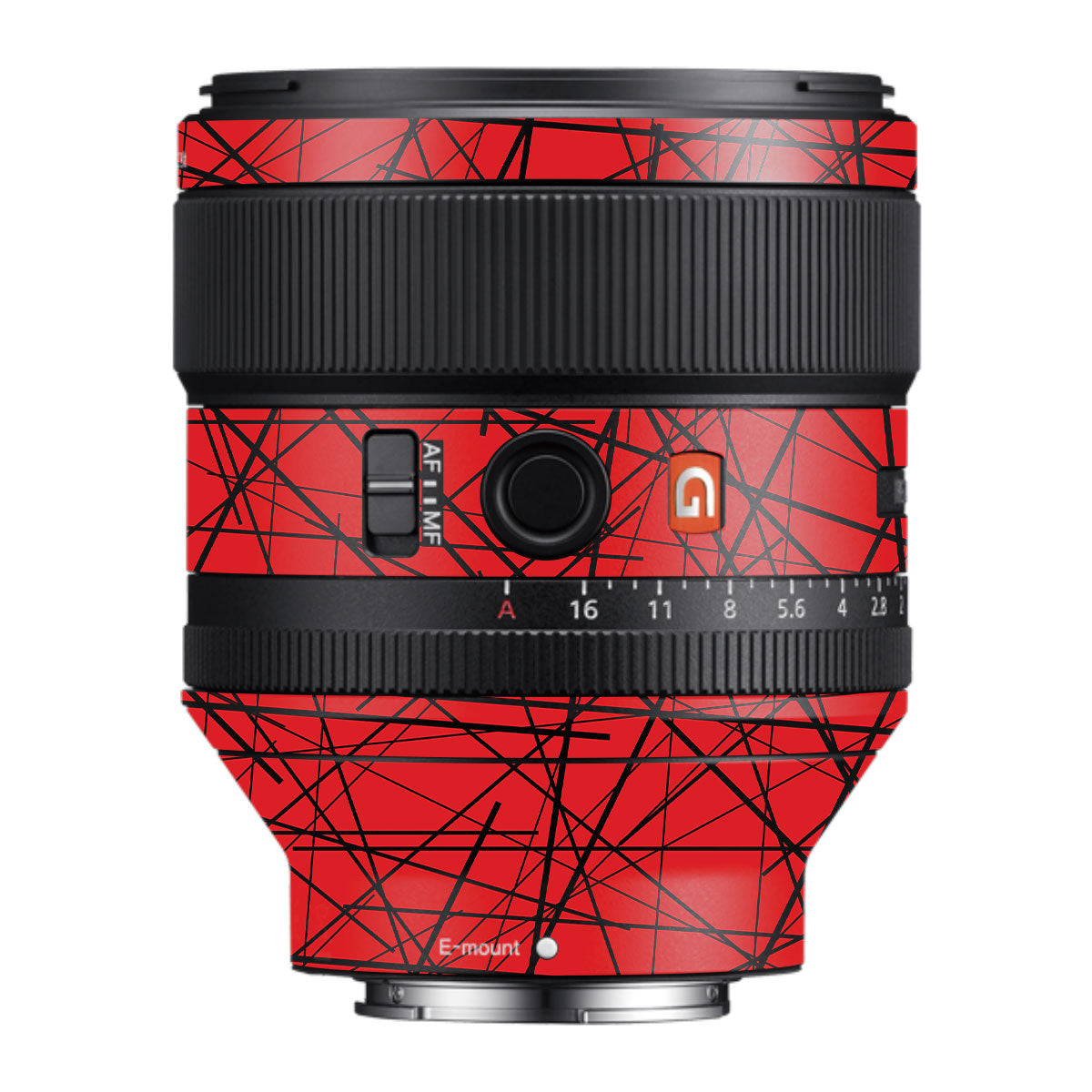 Textured Red Chaos Line Samyang FE 85mm F/1.4 Camera Lens Skin