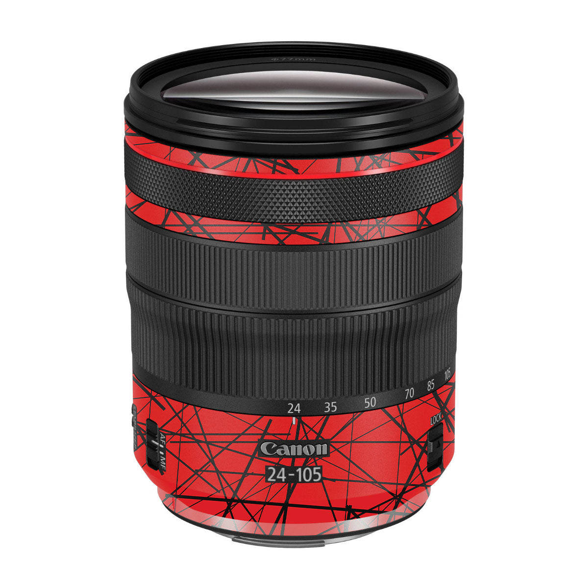 Textured Red Chaos Line Canon EF 24-105mm F/4 L IS Macro USM Camera Lens Skin