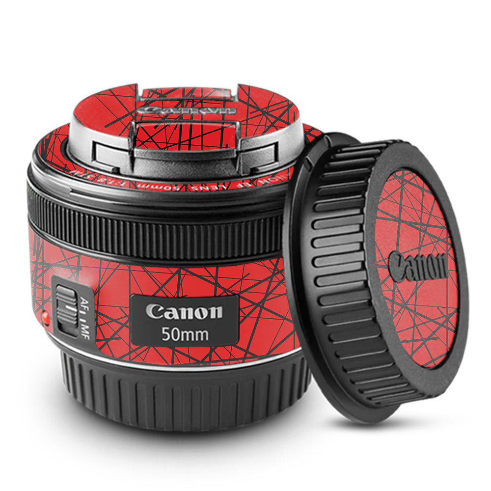Textured Red Chaos Line Canon EF 50mm f/1.8 STM Camera Lens Skin
