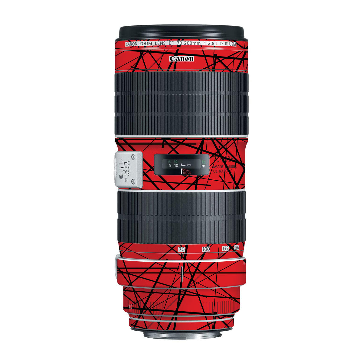 Textured Red Chaos Line Canon EF 70-200mm F/2.8L IS III USM Camera Lens Skin