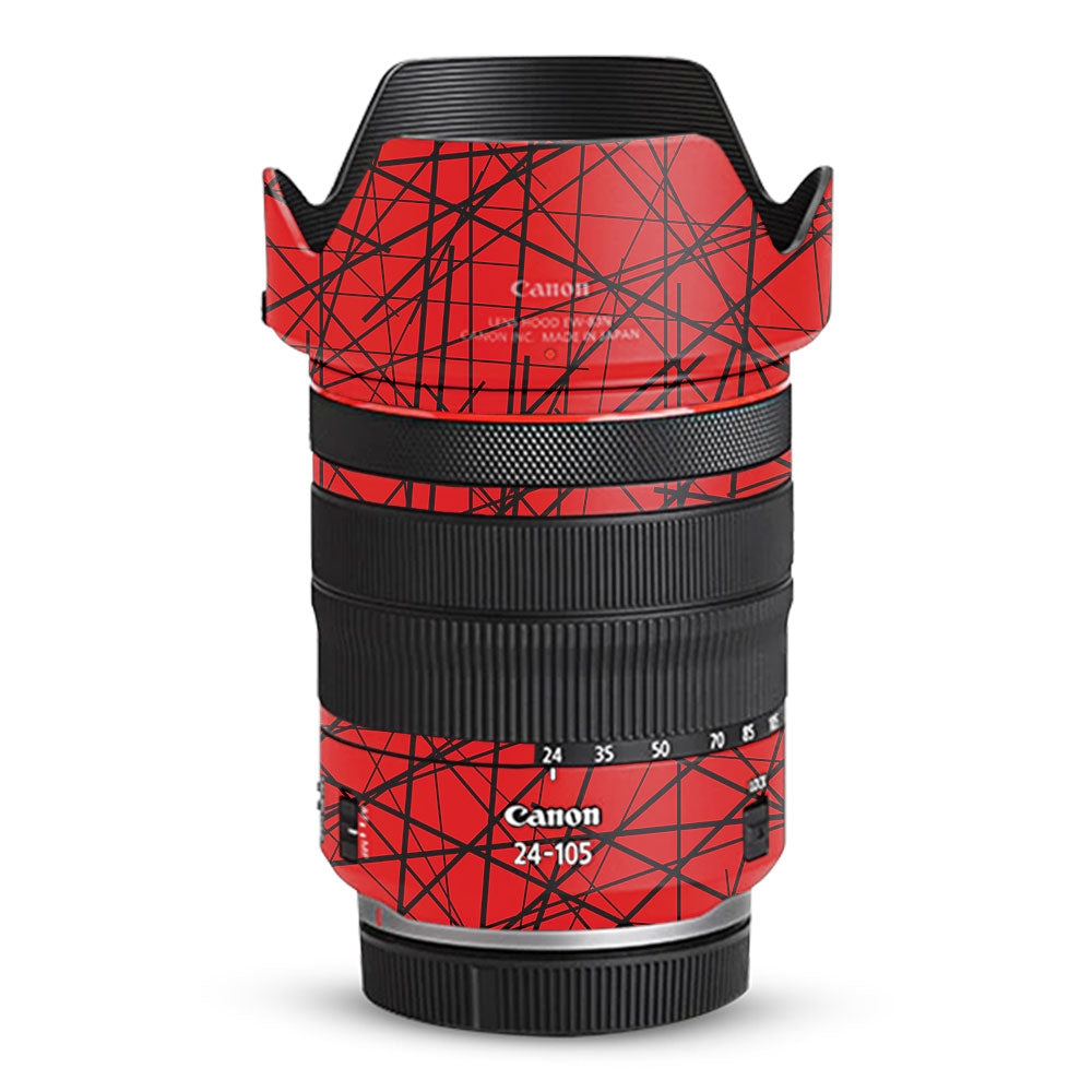 Textured Red Chaos Line Canon RF 24–105mm f/4L IS USM Camera Lens Skin