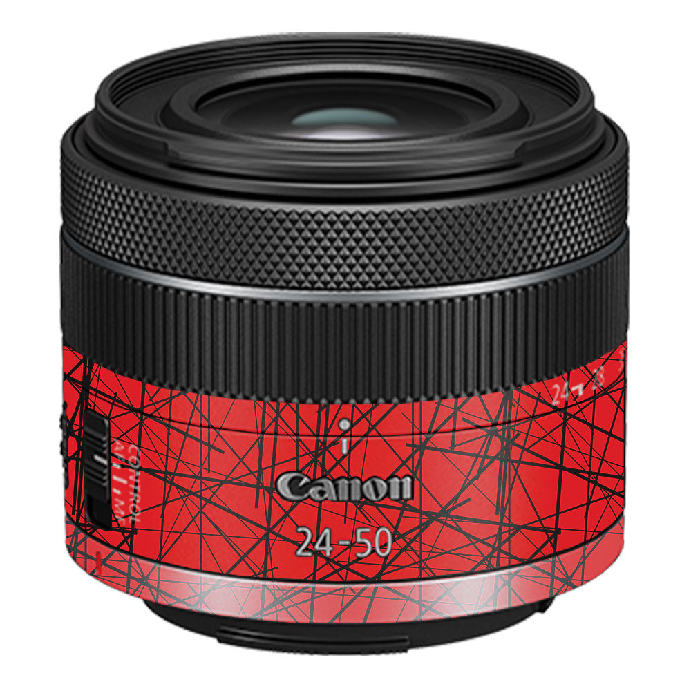 Textured Red Chaos Line Canon RF 24–50mm f/4.5–6.3 IS STM Camera Lens Skin
