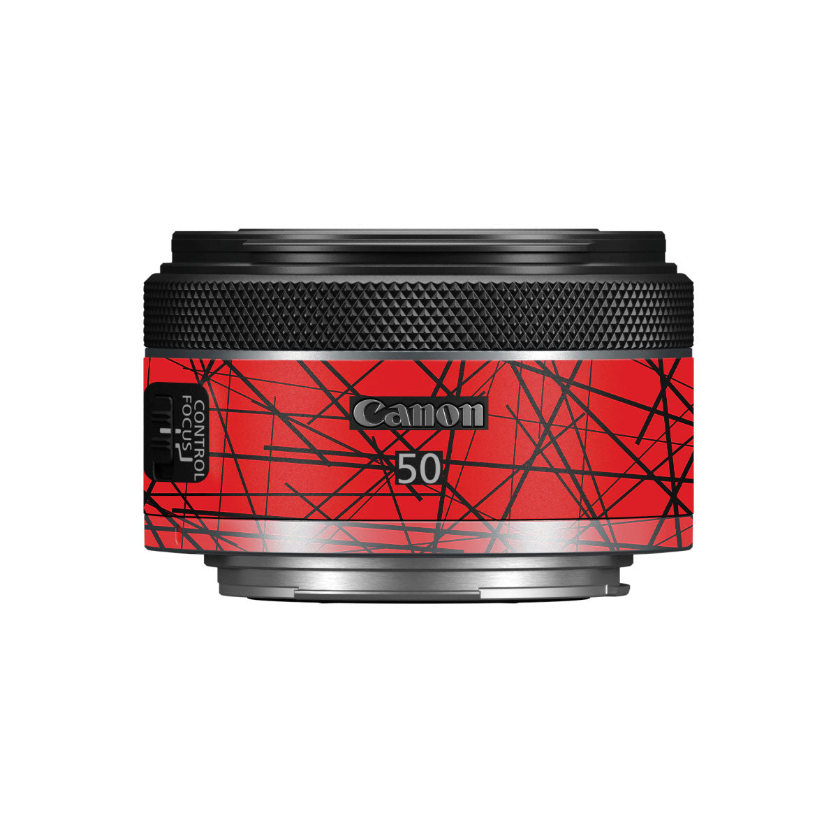 Textured Red Chaos Line Canon RF 50mm F/1.8 STM Camera Lens Skin
