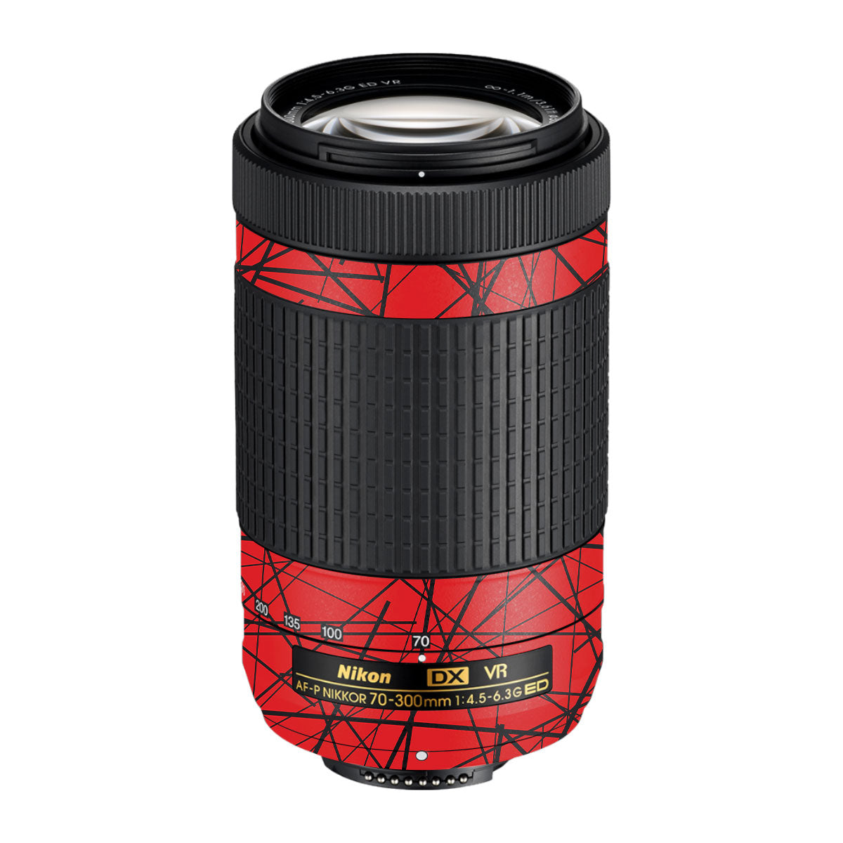 Textured Red Chaos Line Nikon AF-P Nikkor 70-300mm F/4.5-6.3G ED VR Camera Lens Skin