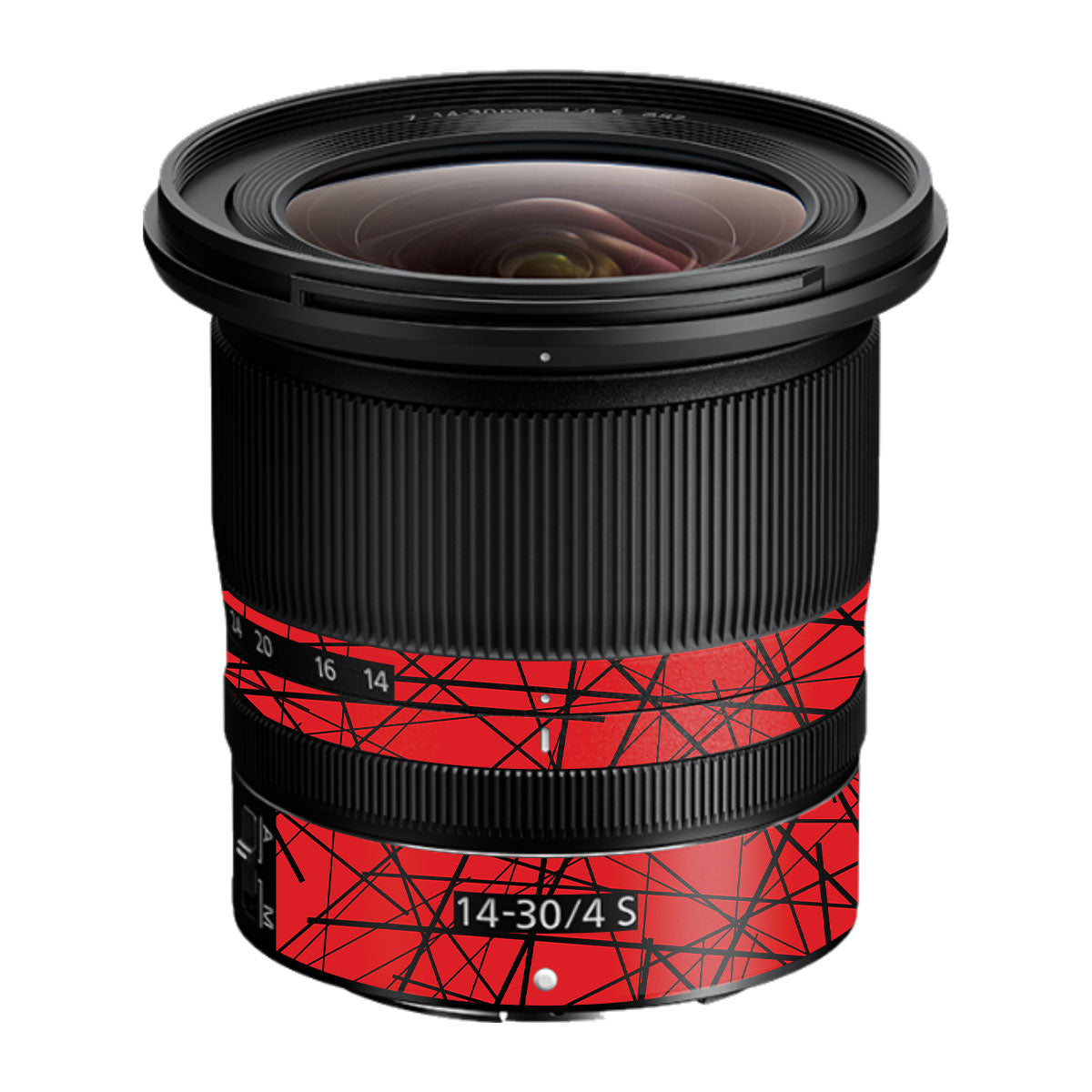 Textured Red Chaos Line Nikon Nikkor Z 14-30mm F/4 S Camera Lens Skin