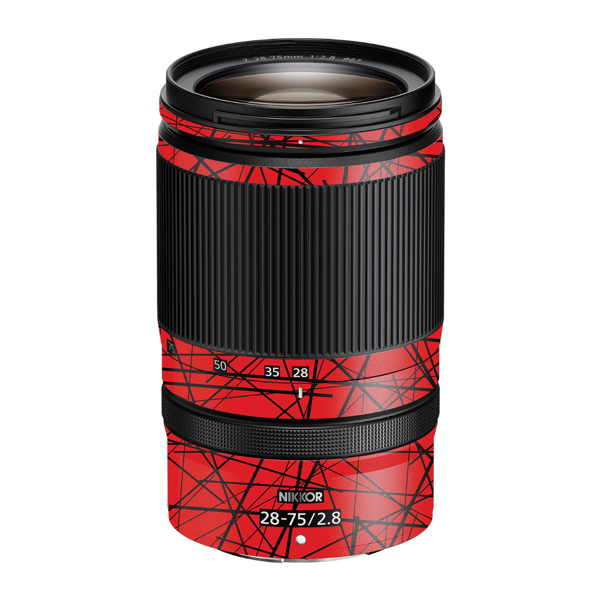 Textured Red Chaos Line Nikon Nikkor Z 28-75mm F/2.8 Camera Lens Skin