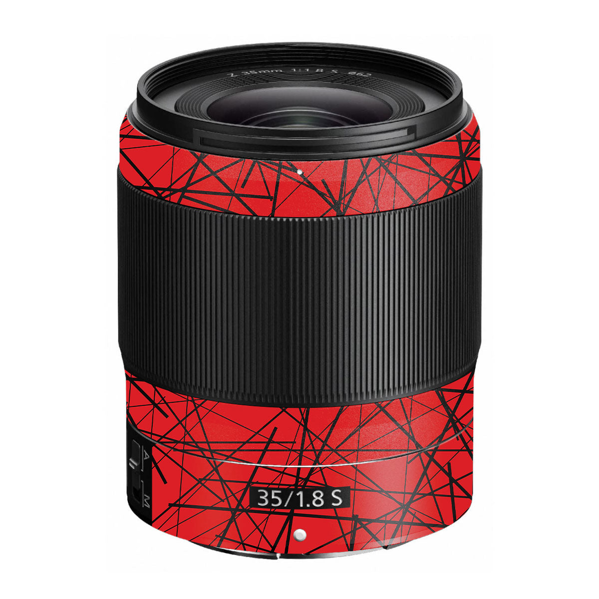 Textured Red Chaos Line Nikon Nikkor Z 35mm F/1.8 S Camera Lens Skin