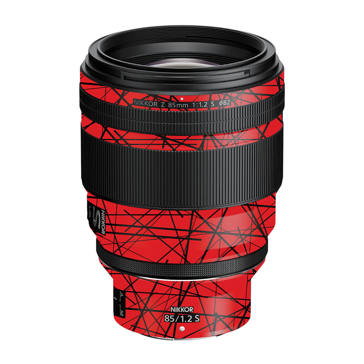 Textured Red Chaos Line Nikon Nikkor Z 85mm F/1.2 S Camera Lens Skin
