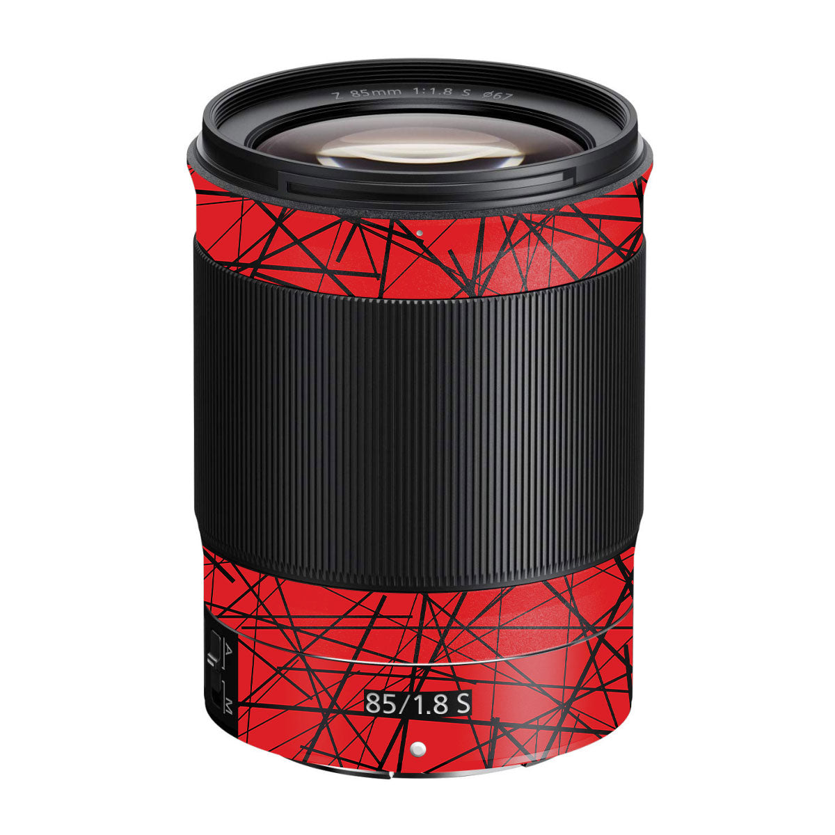 Textured Red Chaos Line Nikon Nikkor Z 85mm F/1.8 S Camera Lens Skin