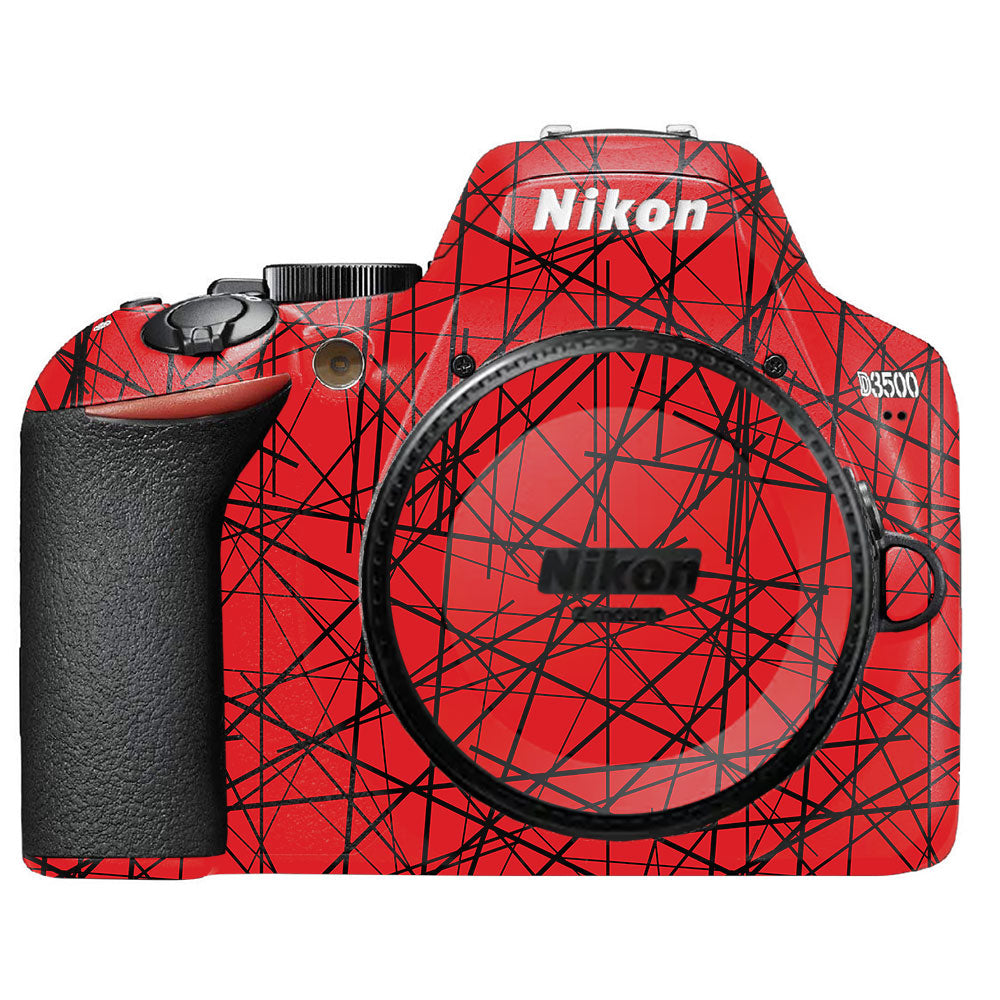 Textured Red Chaos Line Nikon D3500 Camera Skin
