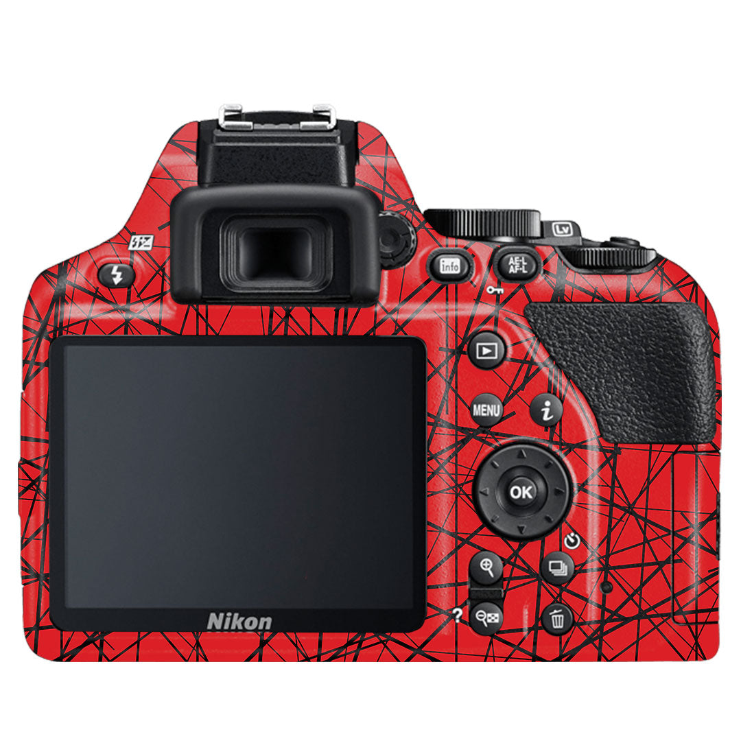 Textured Red Chaos Line Nikon D3500 Camera Skin