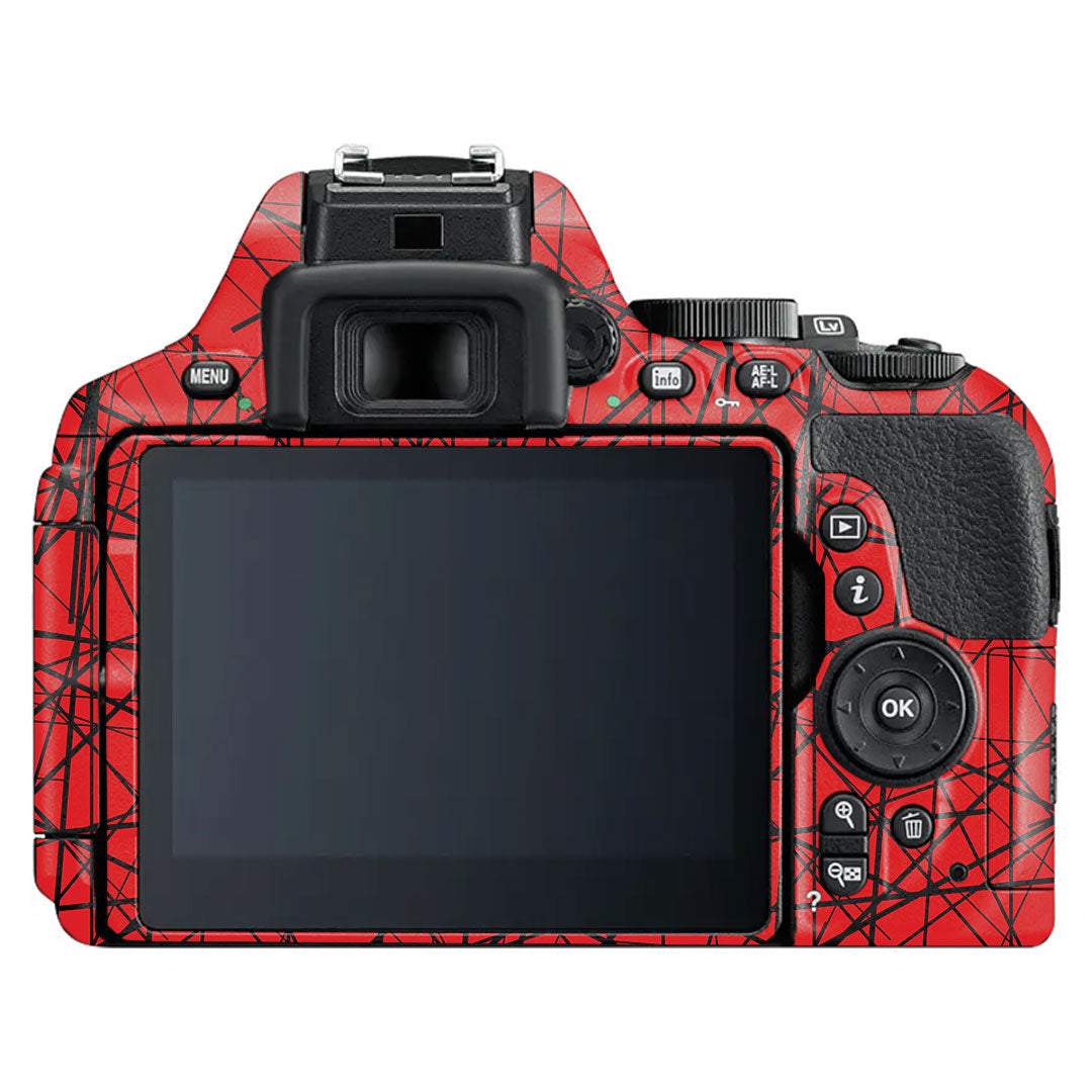 Textured Red Chaos Line Nikon D5600 Camera Skin