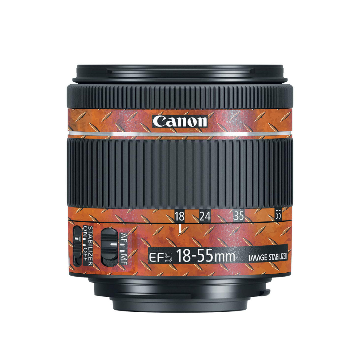 Textured Rust Forge Canon EF-S 18-55mm F/4-5.6 IS STM Camera Lens Skin