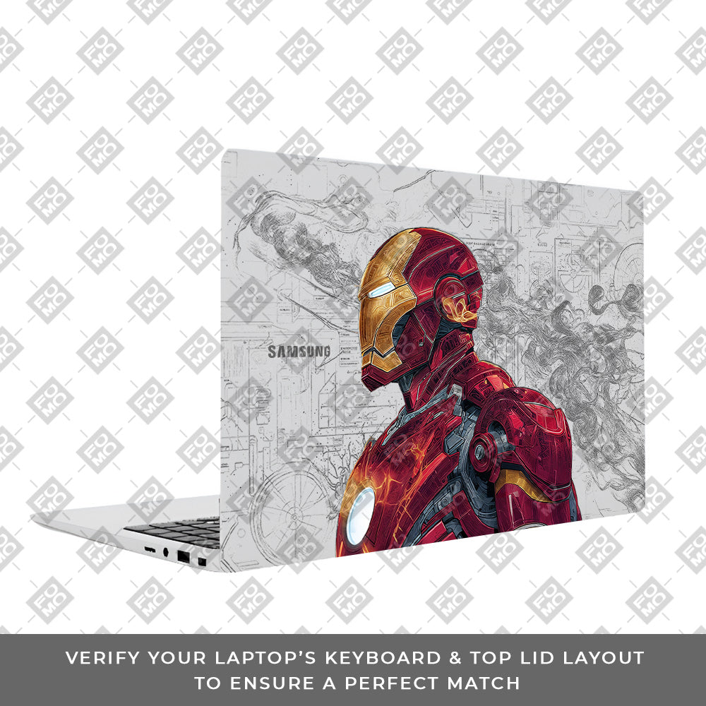Transparent Futuristic Iron Man Samsung Galaxy Book 4 15.6 Laptop Skin