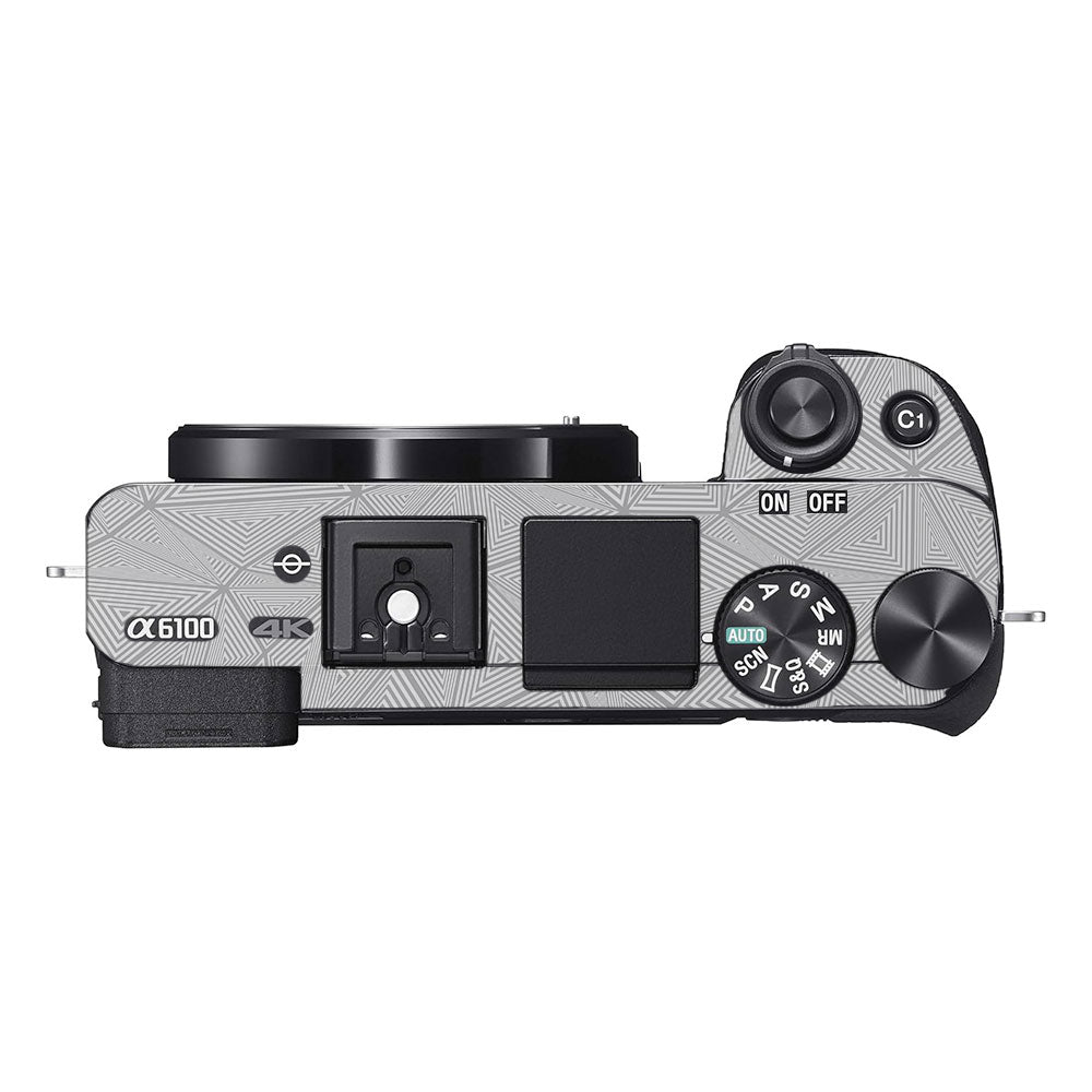 Textured Silver Prism Geometric Sony A6100 Camera Skin
