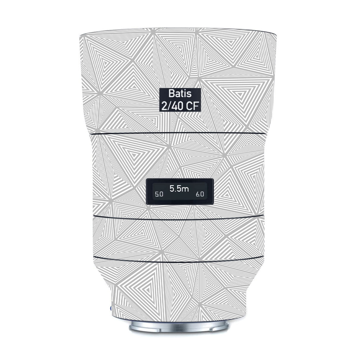 Textured Silver Prism Geometric Zeiss Batis 40mm F/2 CF E-mount Camera Lens Skin