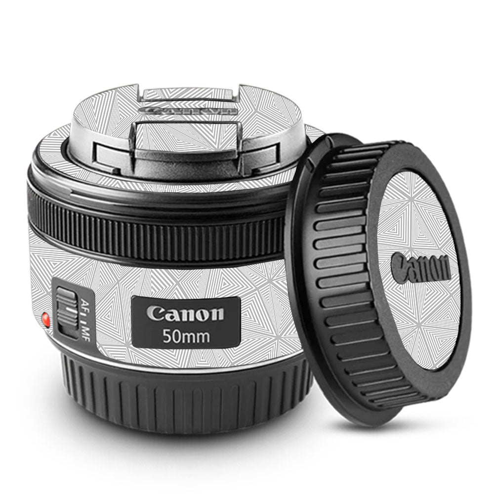 Textured Silver Prism Geometric Canon EF 50mm f/1.8 STM Camera Lens Skin