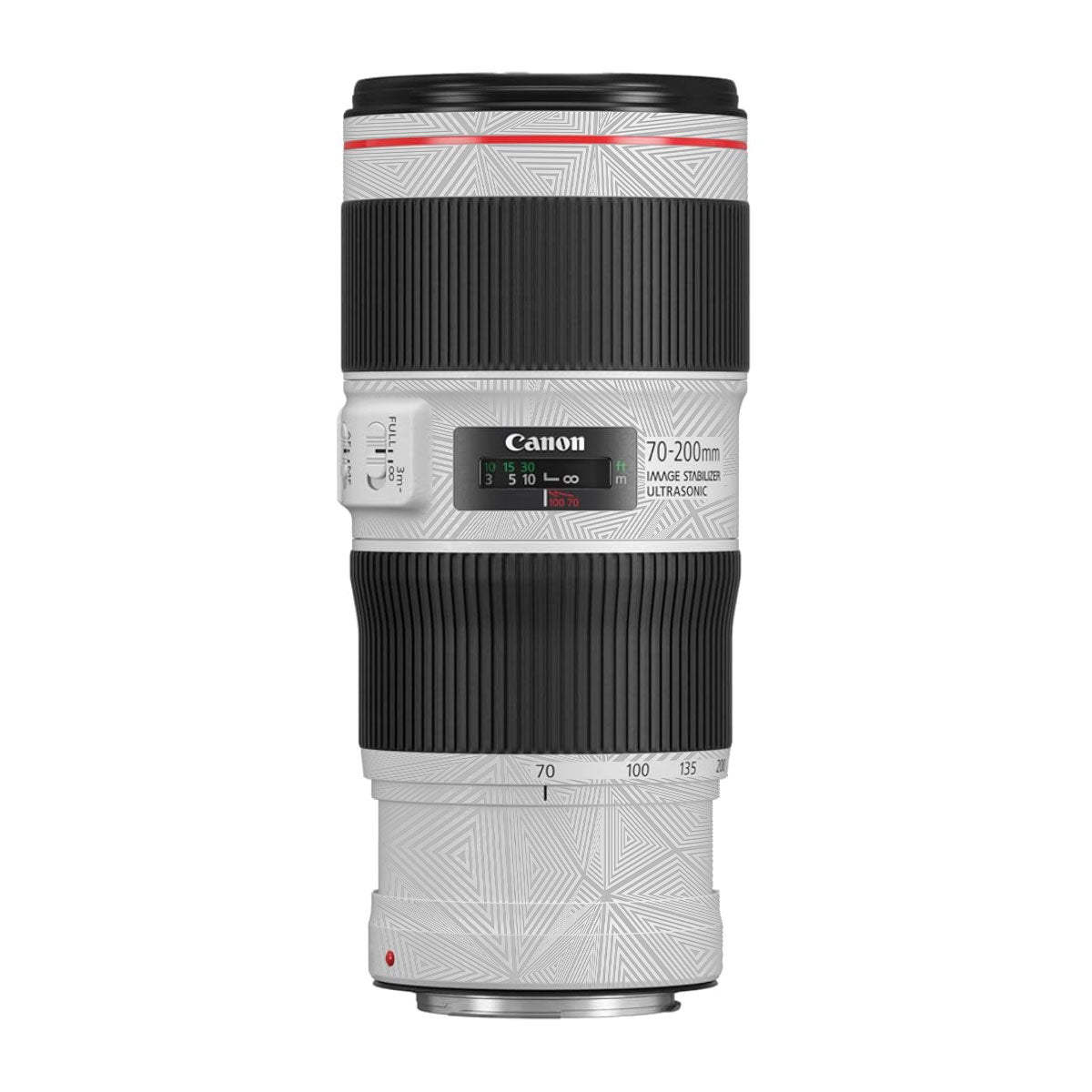 Textured Silver Prism Geometric Canon EF 70-200 F/4L IS II USM Camera Lens Skin