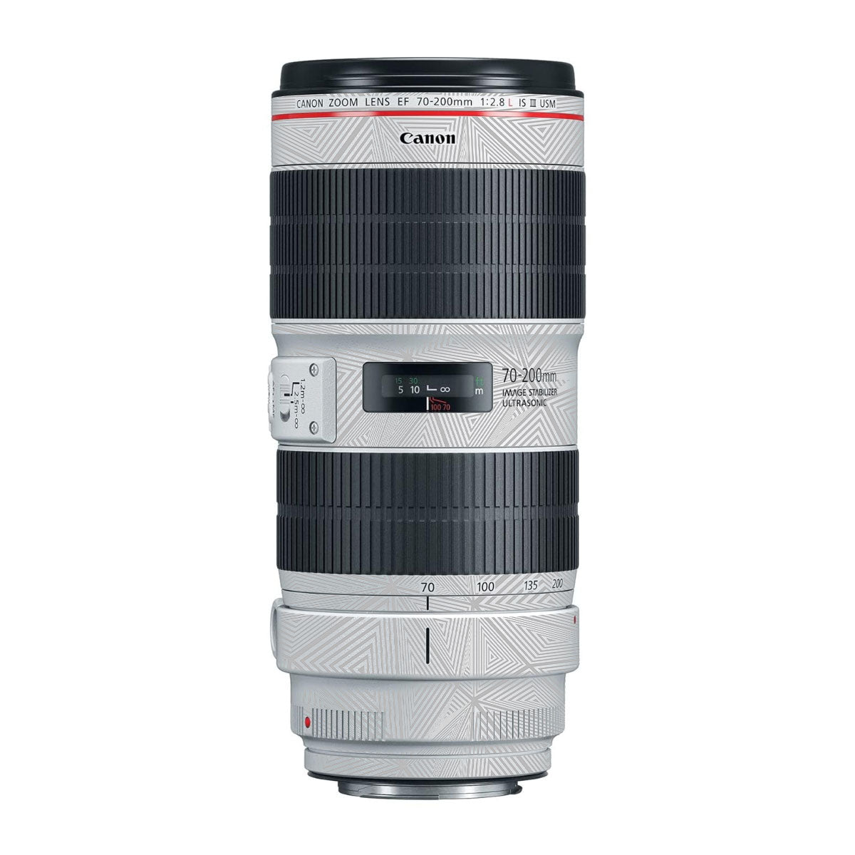 Textured Silver Prism Geometric Canon EF 70-200mm F/2.8L IS III USM Camera Lens Skin