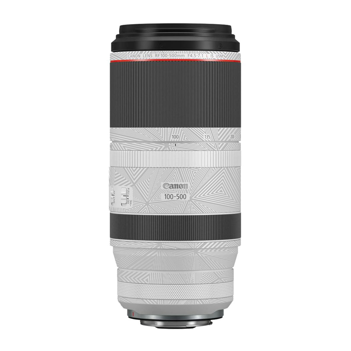 Textured Silver Prism Geometric Canon RF 100-500mm F4.5-7.1 L IS USM Camera Lens Skin