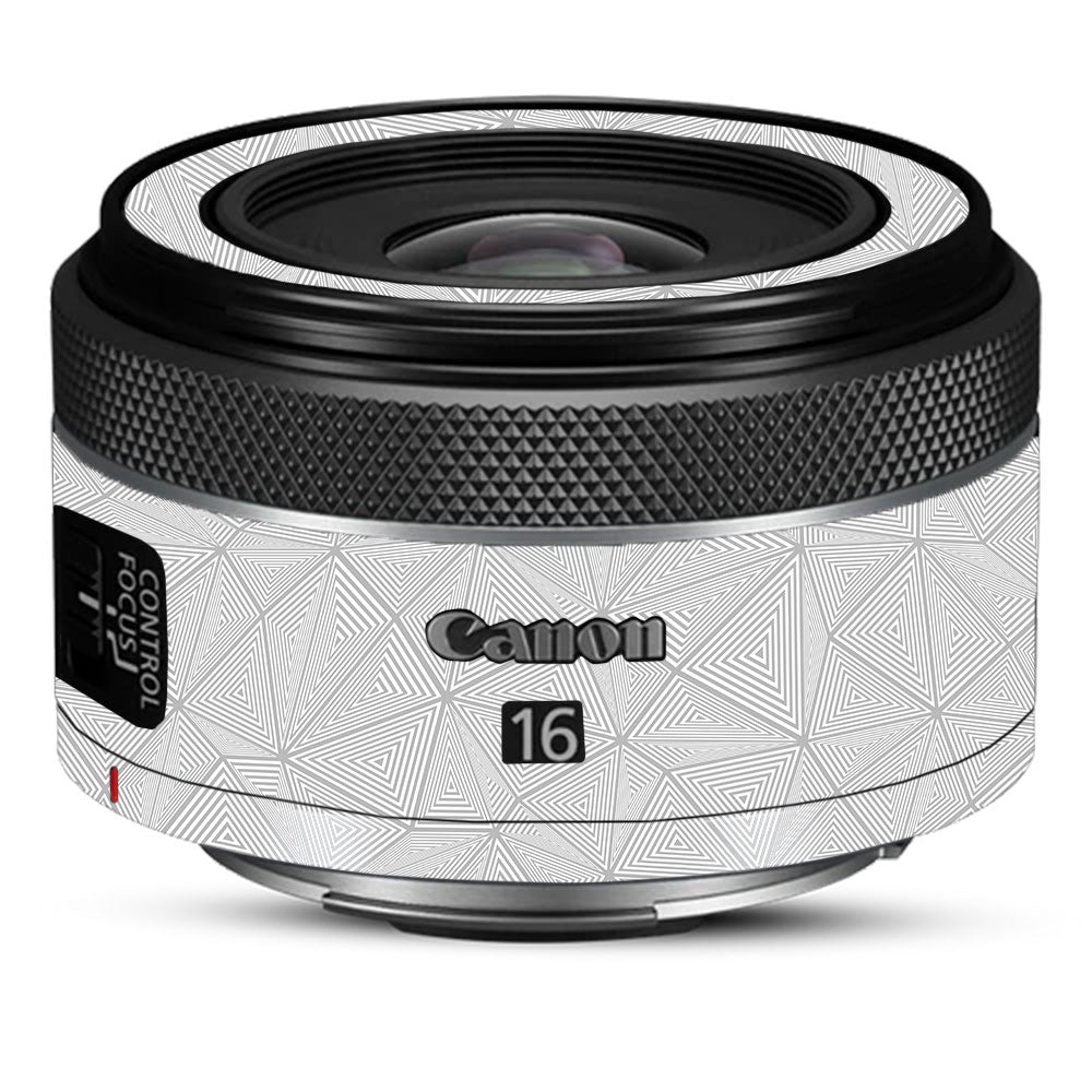 Textured Silver Prism Geometric Canon RF 16mm f/2.8 STM Camera Lens Skin