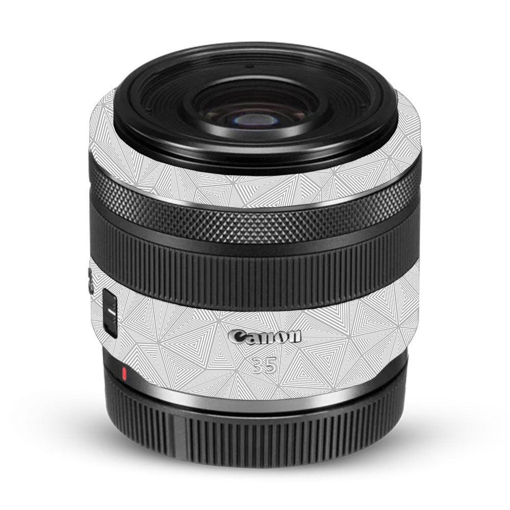 Textured Silver Prism Geometric Canon RF 35mm f/1.8 IS Macro STM Camera Lens Skin