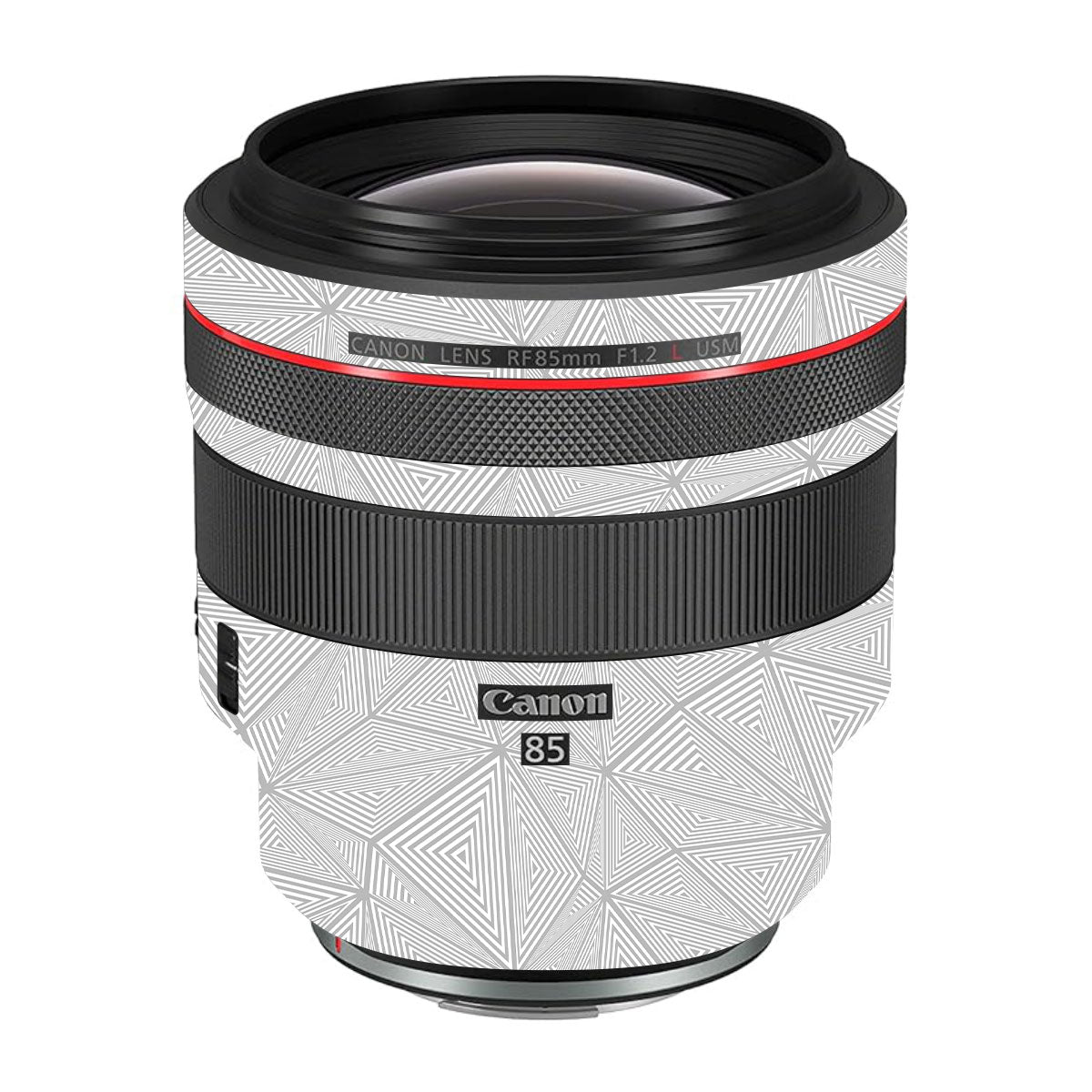 Textured Silver Prism Geometric Canon RF 85mm F/1.2L USM Camera Lens Skin