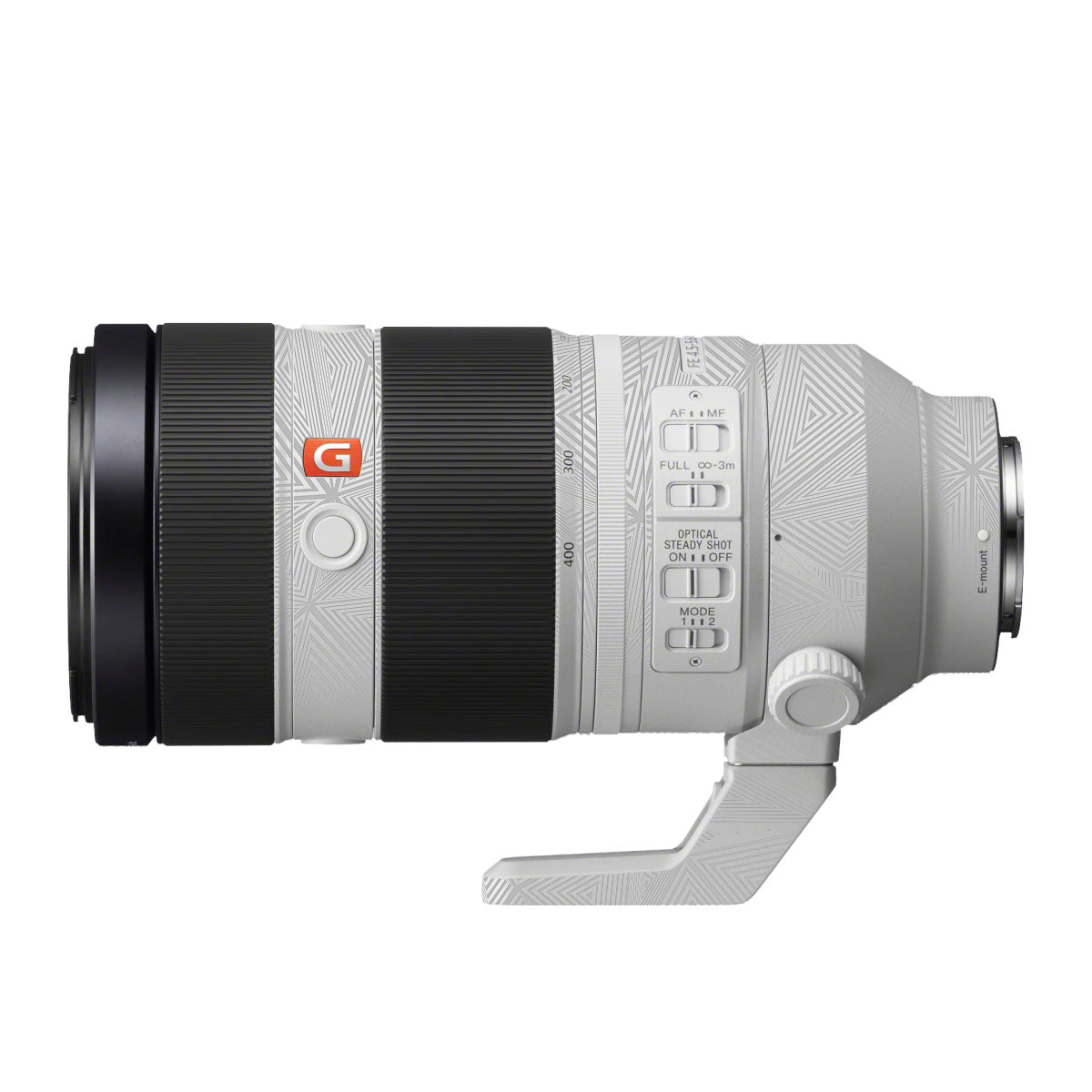 Textured Silver Prism Geometric Sony FE 100-400mm F/4.5-5.6 GM OSS Camera Lens Skin