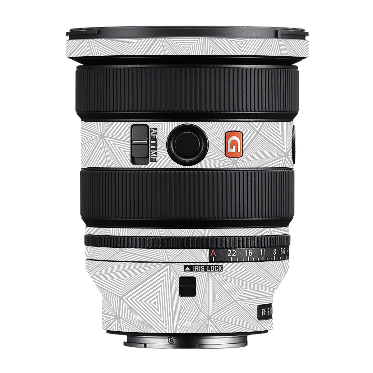 Textured Silver Prism Geometric Sony FE 16-35mm F/2.8 GM Camera Lens Skin