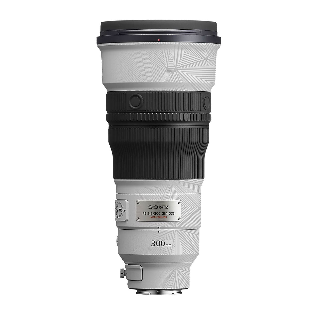 Textured Silver Prism Geometric Sony FE 300mm F/2.8 GM OSS Camera Lens Skin