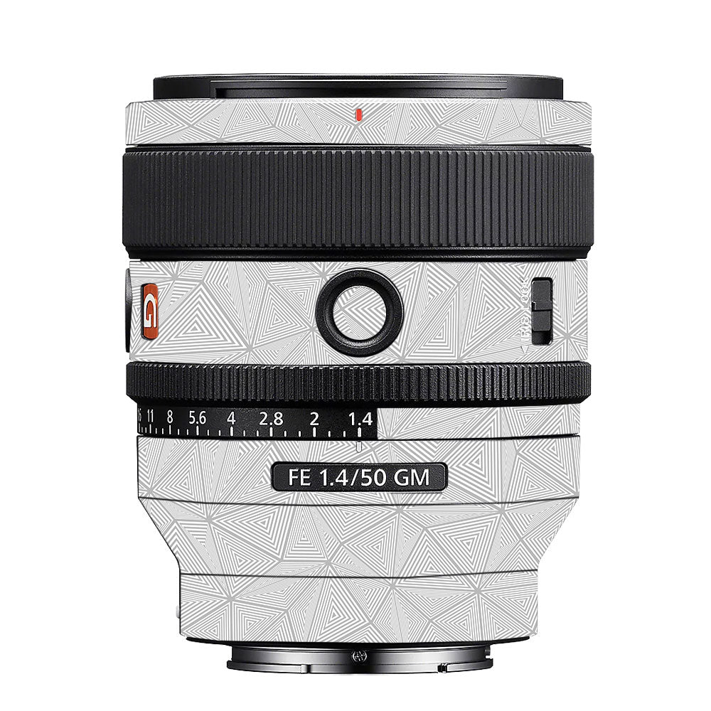 Textured Silver Prism Geometric Sony FE 50mm f/1.4 GM Camera Lens Skin