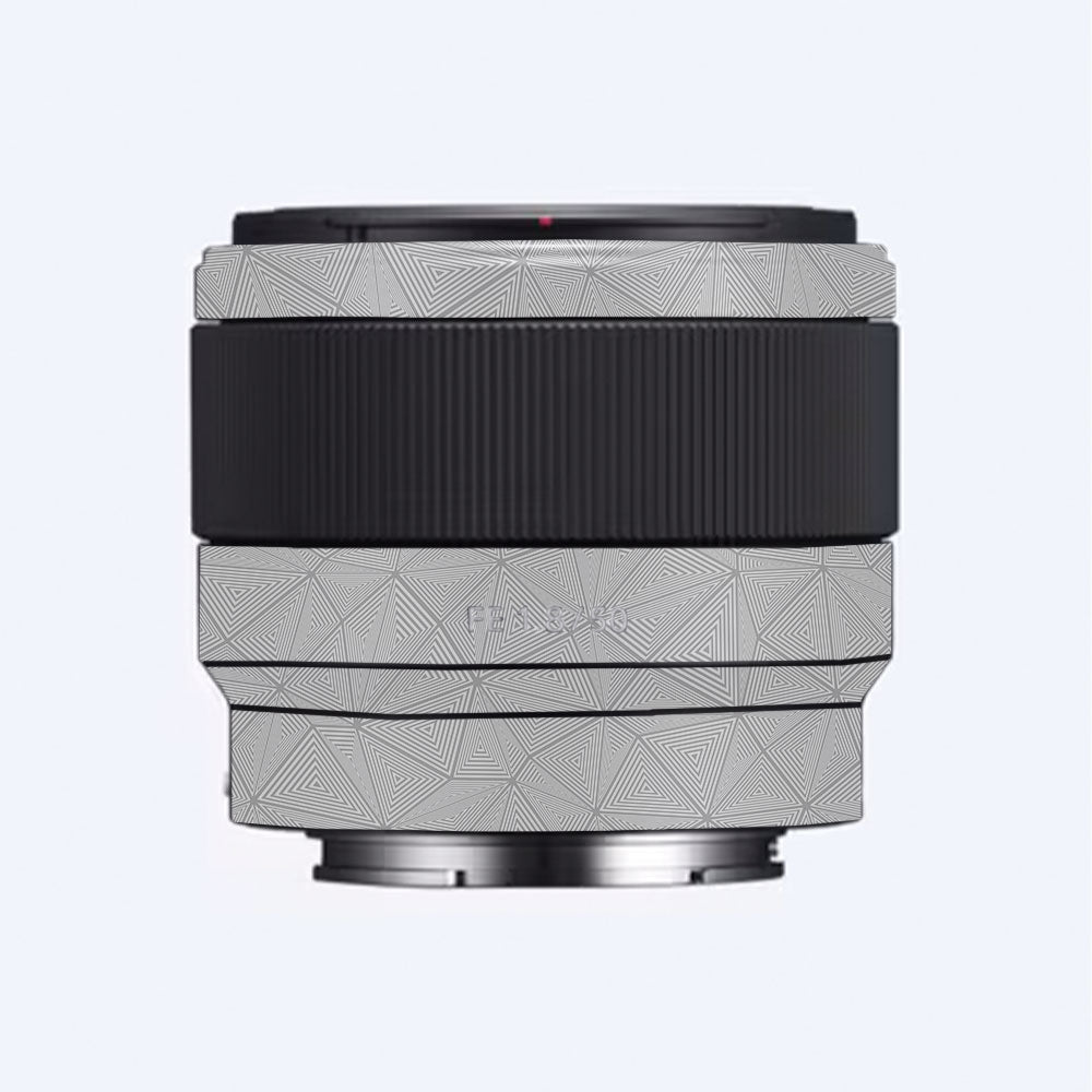 Textured Silver Prism Geometric Sony FE 50mm f/1.8 Camera Lens Skin