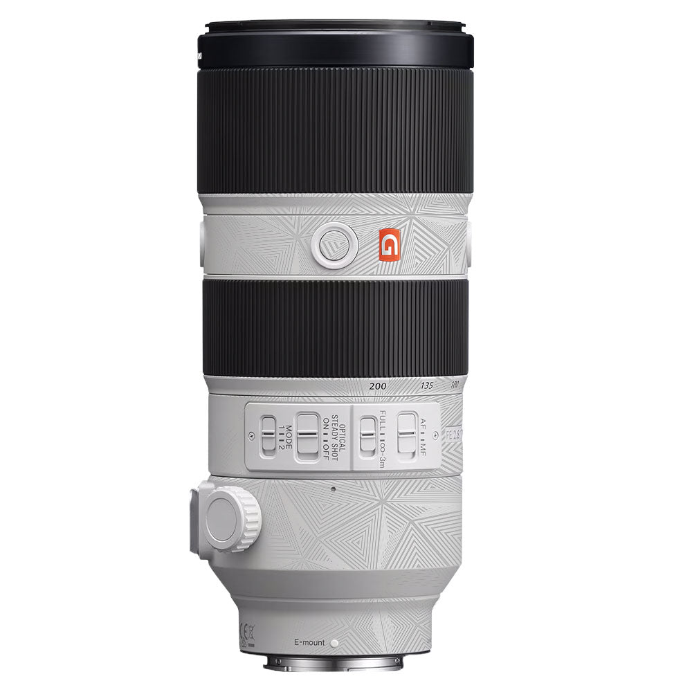 Textured Silver Prism Geometric Sony FE 70-200mm f/2.8 GM OSS Camera Lens Skin