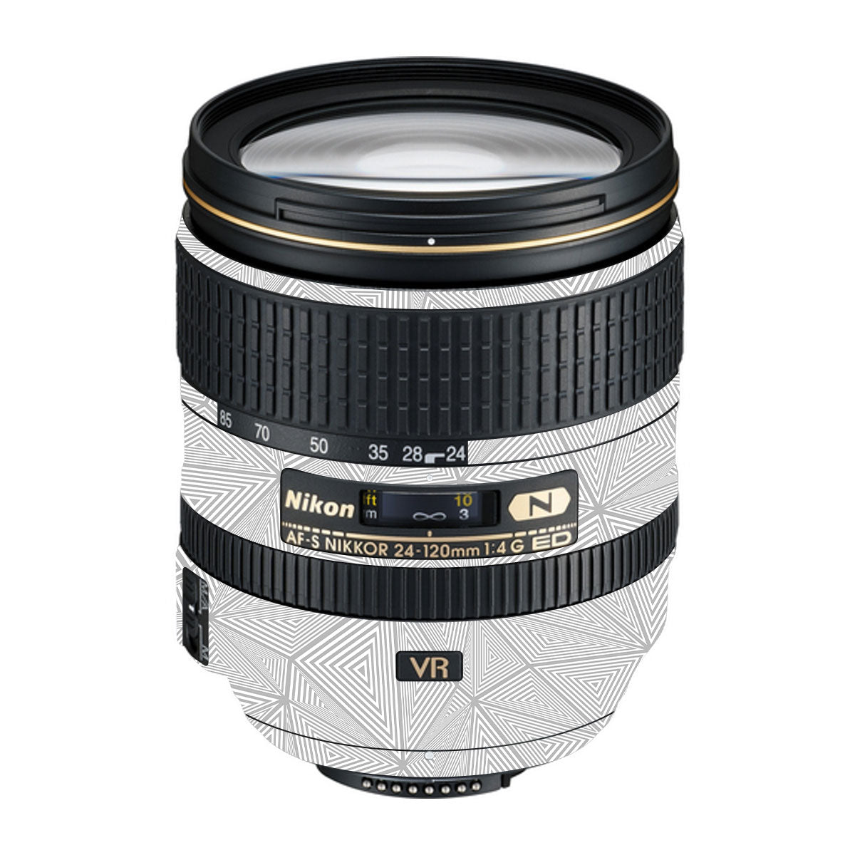 Textured Silver Prism Geometric Nikon Nikkor AF-S 24-120mm F4 G ED VR Camera Lens Skin