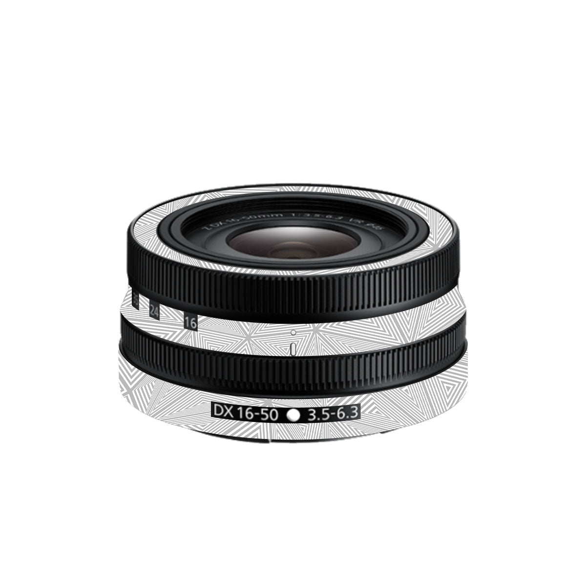 Textured Silver Prism Geometric Nikon Nikkor Z DX 16-50mm F/3.5-6.3 VR Camera Lens Skin