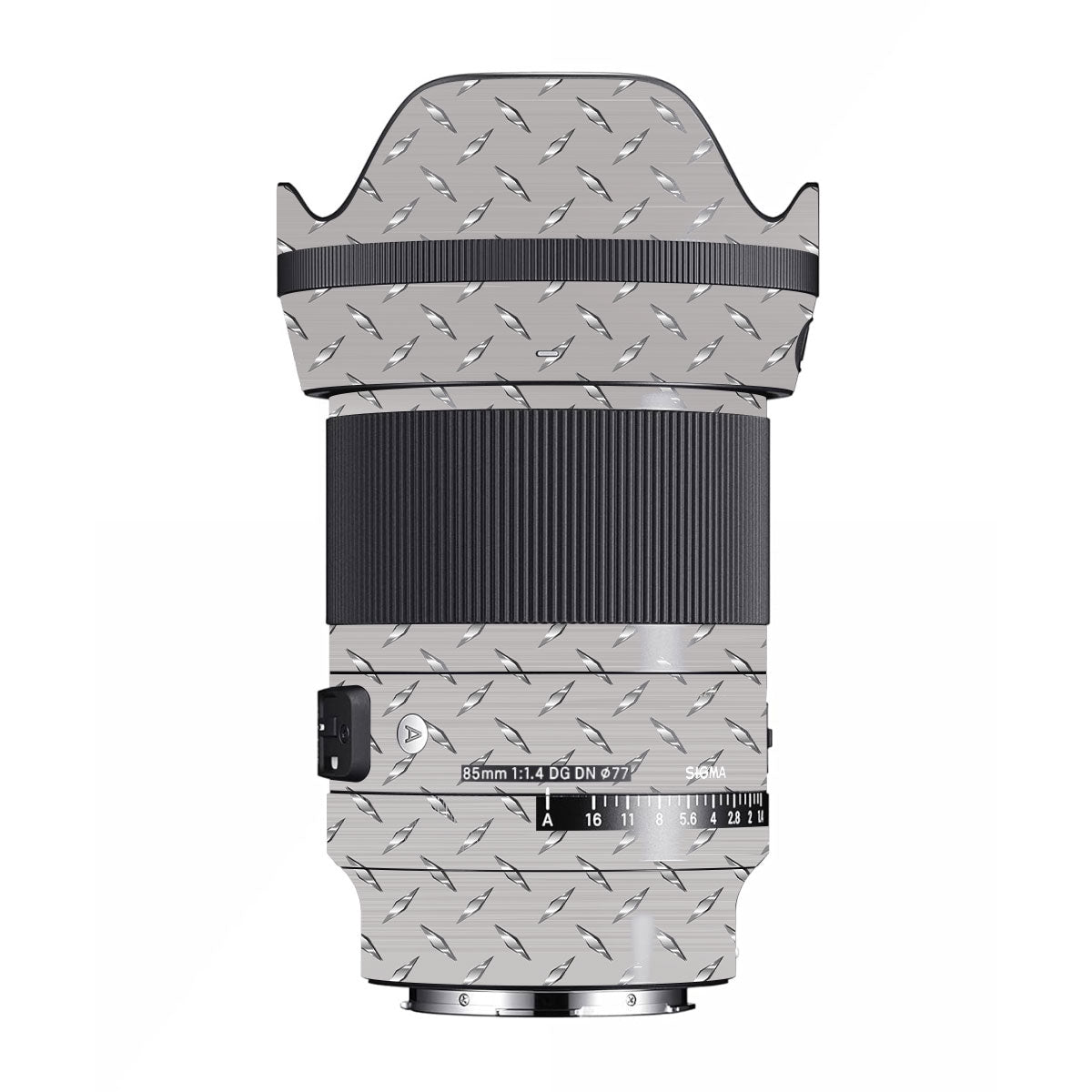 Textured Silver Tread Sigma 85mm F/1.4 DG DN E-mount Camera Lens Skin