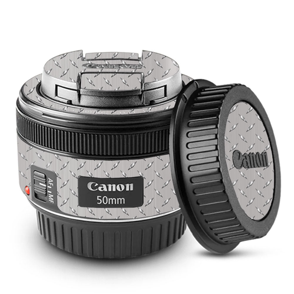 Textured Silver Tread Canon EF 50mm f/1.8 STM Camera Lens Skin