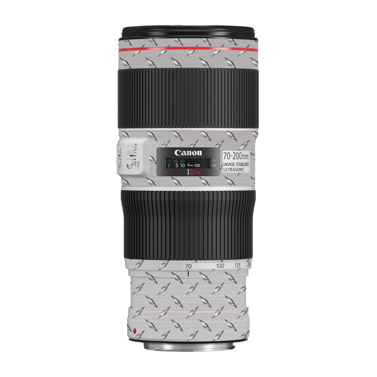 Textured Silver Tread Canon EF 70-200 F/4L IS II USM Camera Lens Skin