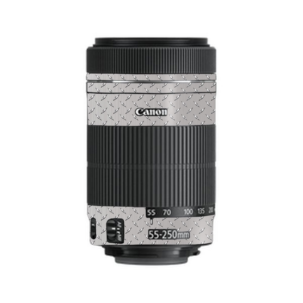 Textured Silver Tread Canon EF-S 55–250mm f/4–5.6 IS STM Camera Lens Skin