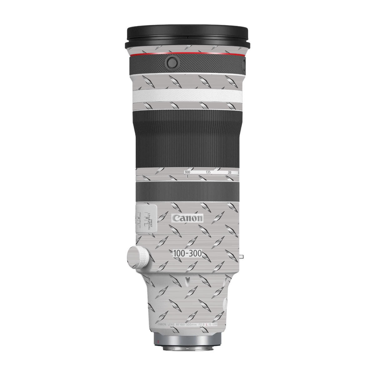 Textured Silver Tread Canon RF 100-300mm F/2.8 L IS USM Camera Lens Skin