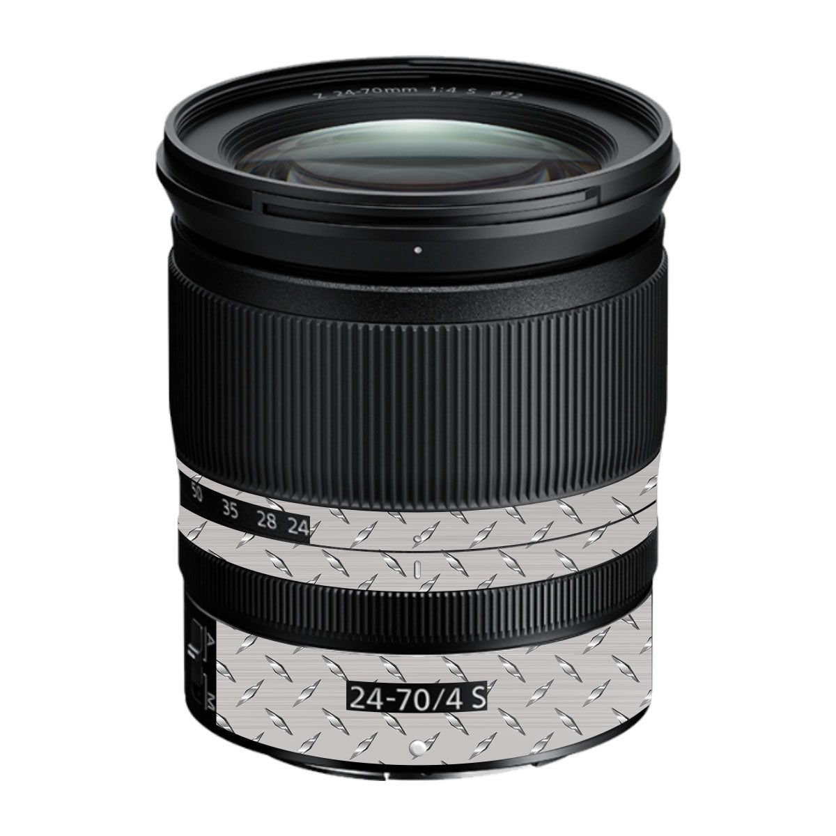 Textured Silver Tread Nikon Nikkor Z 24-70mm F/4 S Camera Lens Skin