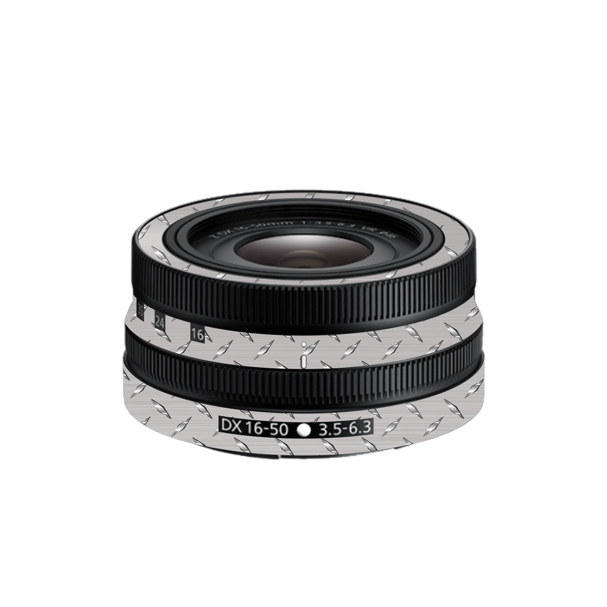 Textured Silver Tread Nikon Nikkor Z DX 16-50mm F/3.5-6.3 VR Camera Lens Skin