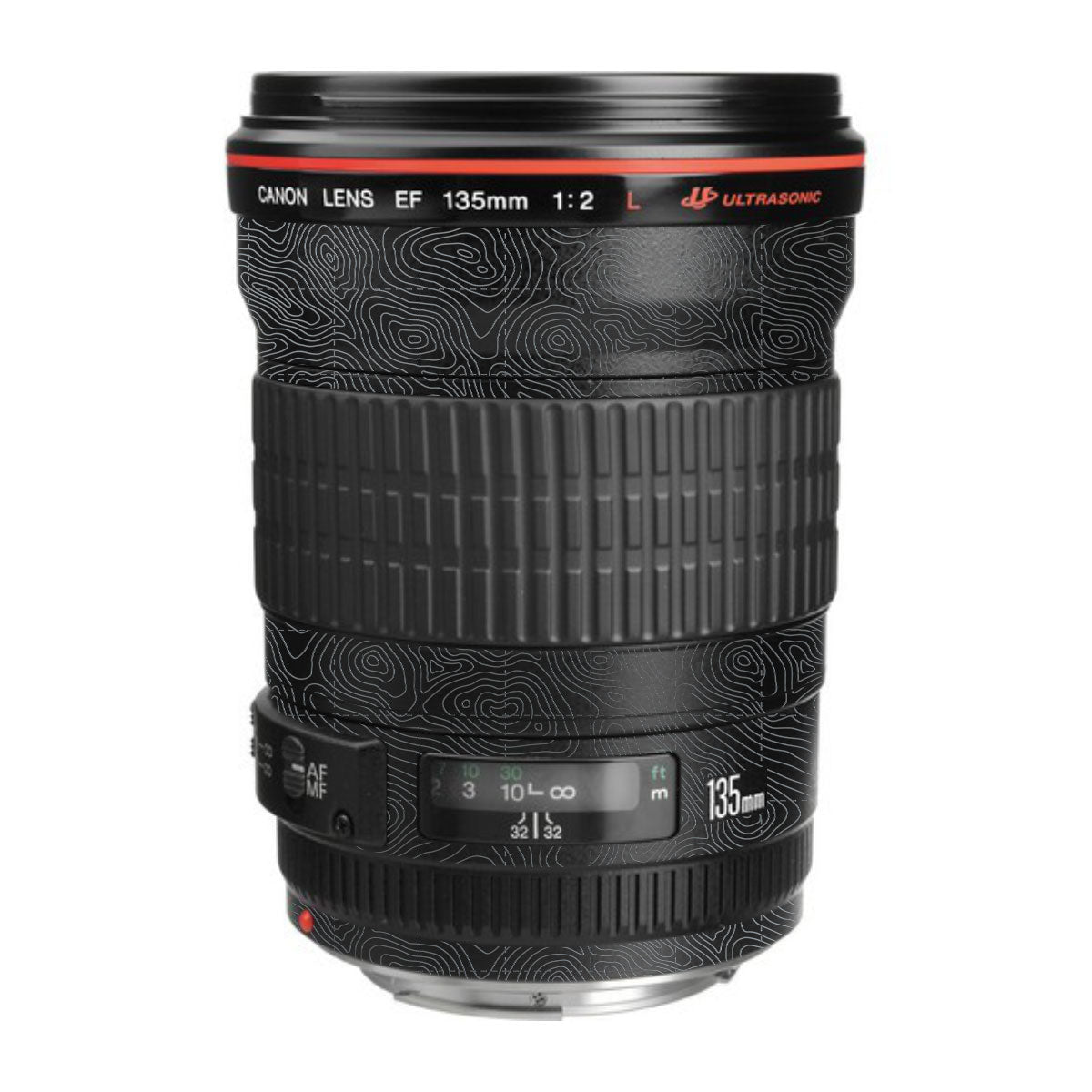 Textured Stealth Slate Canon EF 135mm F/2L USM Camera Lens Skin