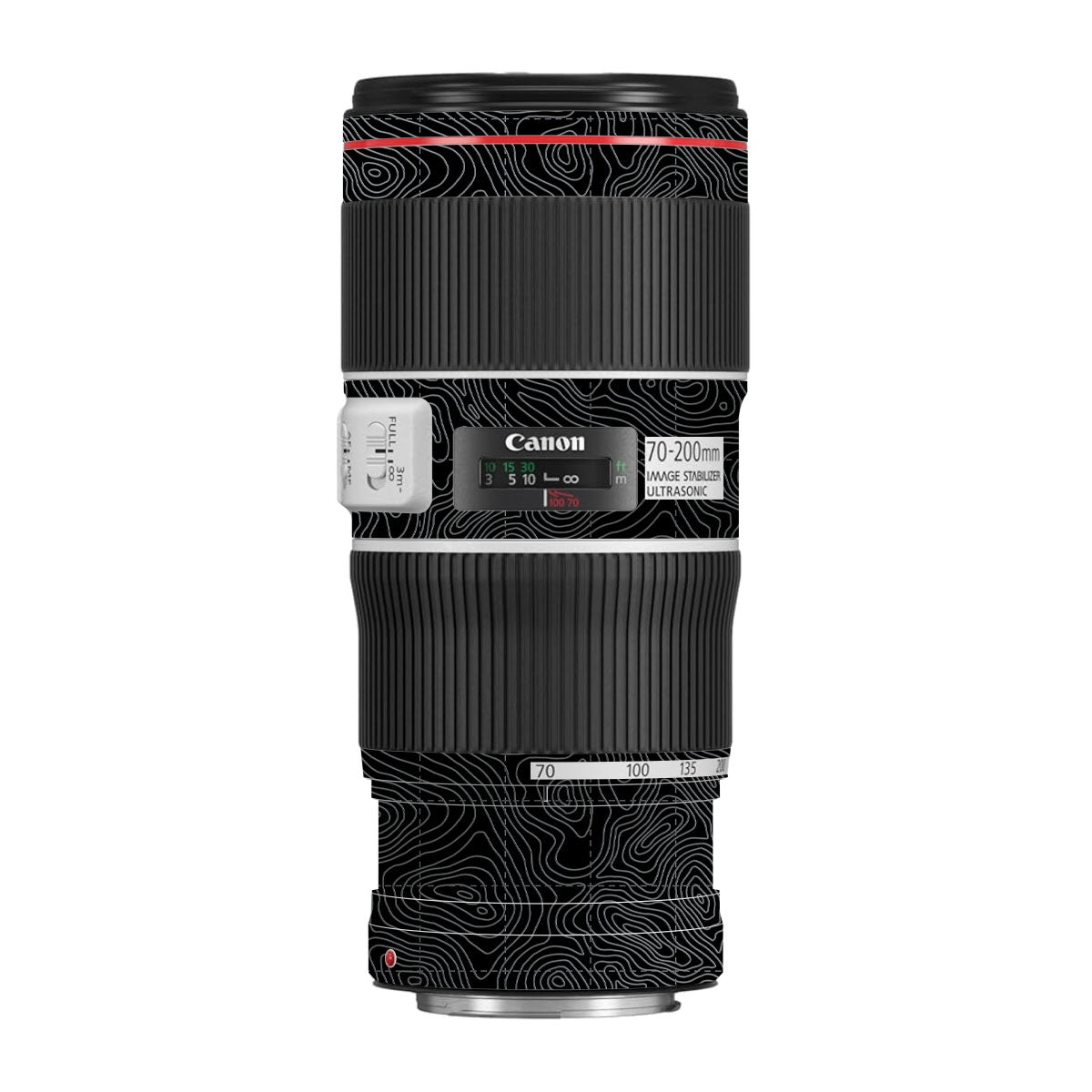 Textured Stealth Slate Canon EF 70-200 F/4L IS II USM Camera Lens Skin