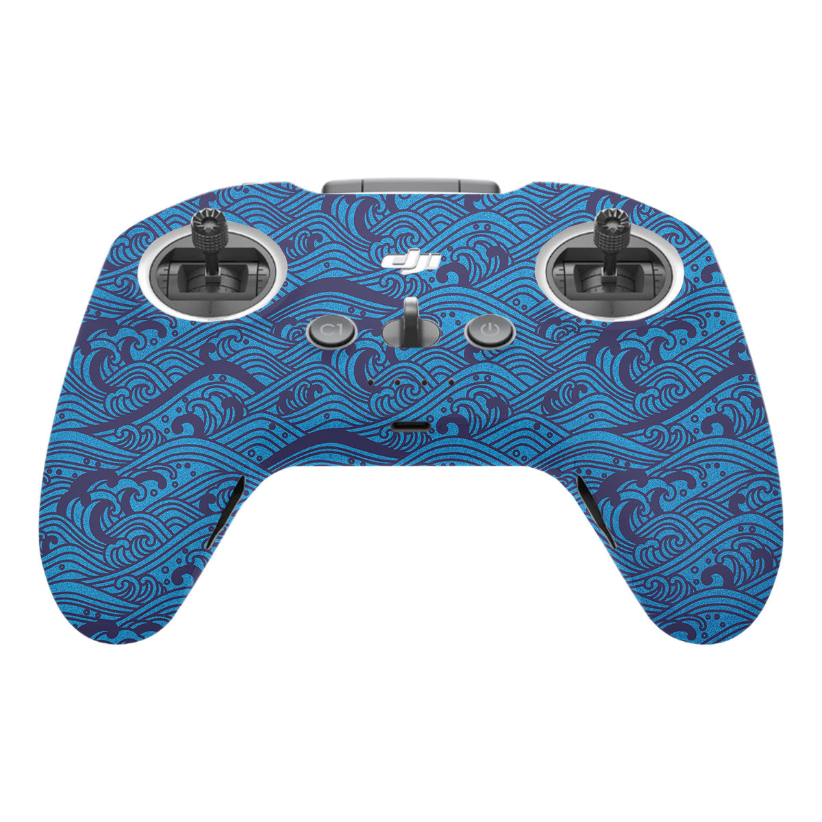 Textured Ocean Wave Blue DJI FPV Remote Controller Skin