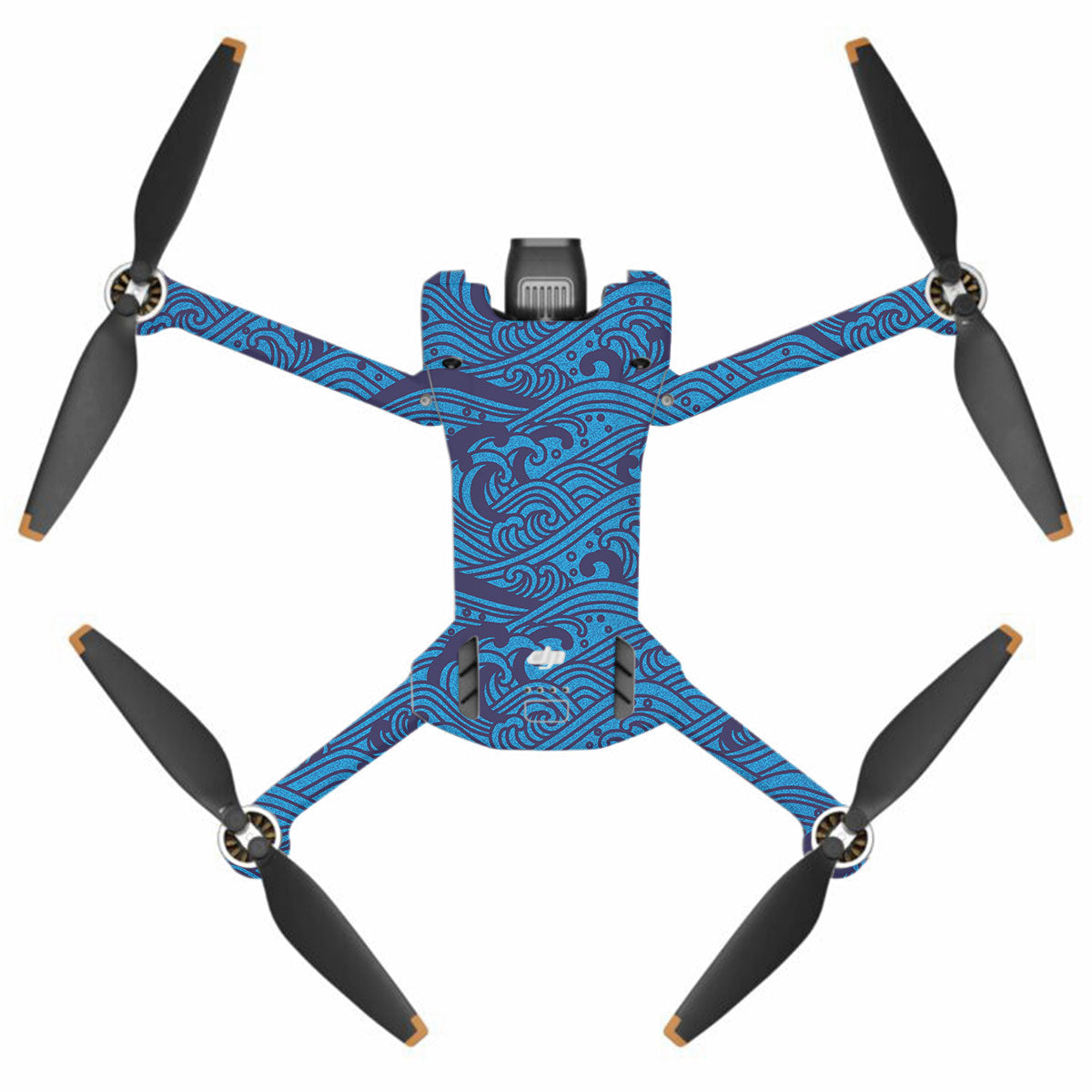 Textured Ocean Wave Blue DJI Mini 3 Pro Drone Skin