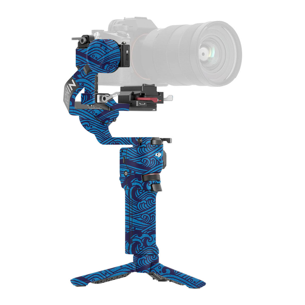 Textured Ocean Wave Blue DJI RS 3 Mini Gimbal Skin