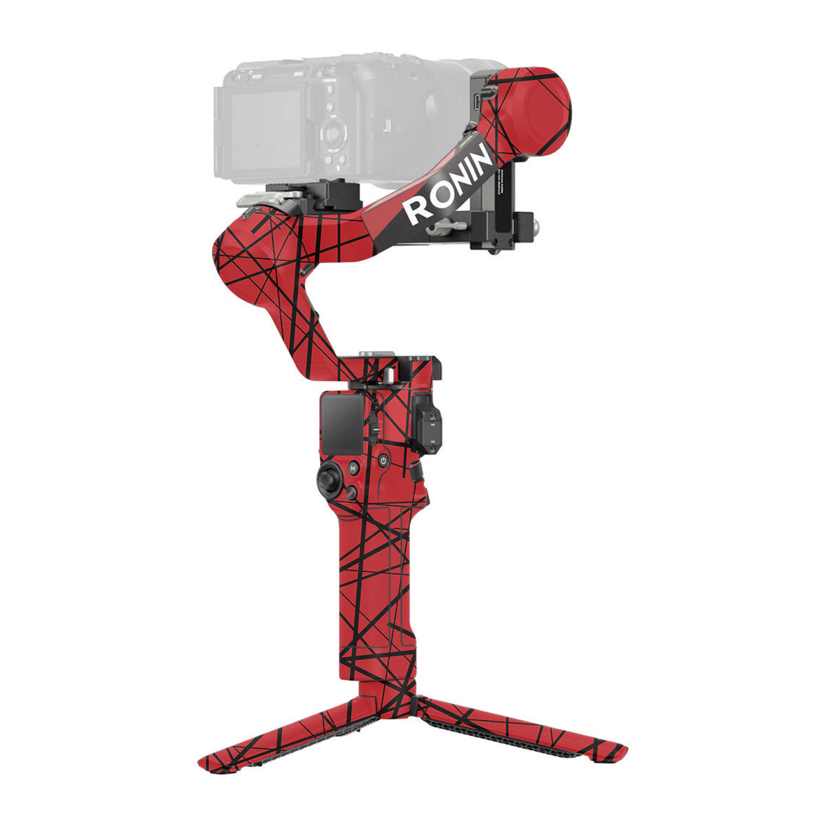 Textured Red Chaos Line DJI RS 4 Gimbal Skin