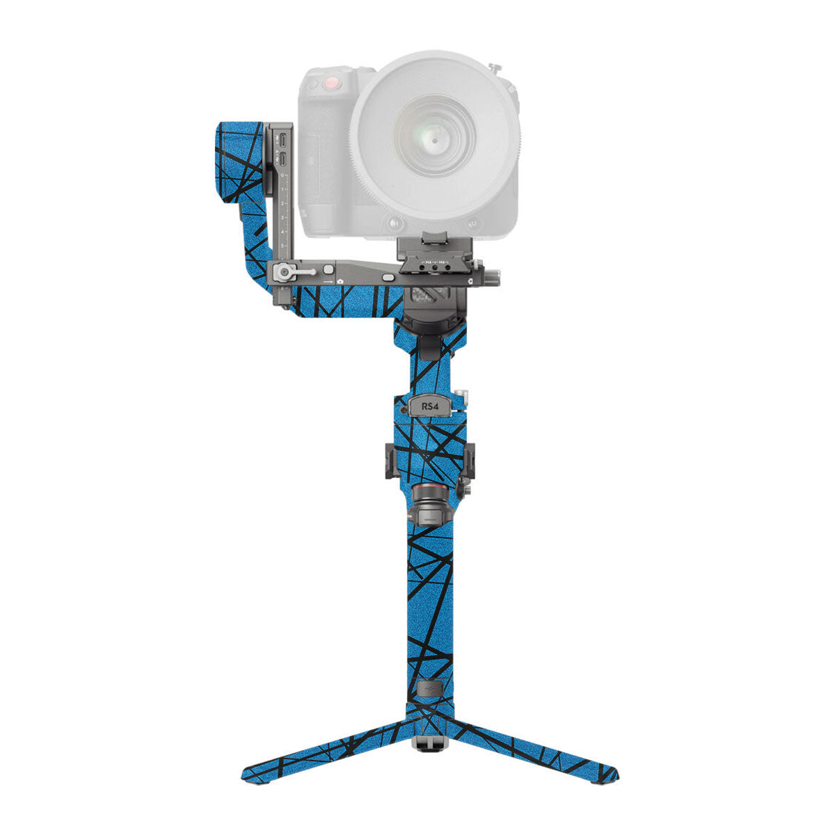 Textured Electric Blue Chaos DJI RS 4 Pro Gimbal Skin